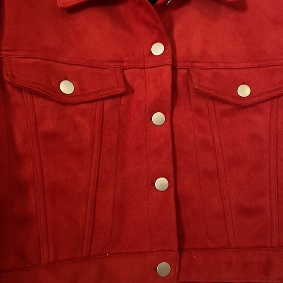 Forever 21 faux suede orange crop jacket - Picture 2 of 5